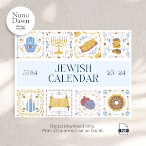 Jüdischer Kalender 2023 2024 Rosh Hashanah Neujahr 5784 Jüdisches 