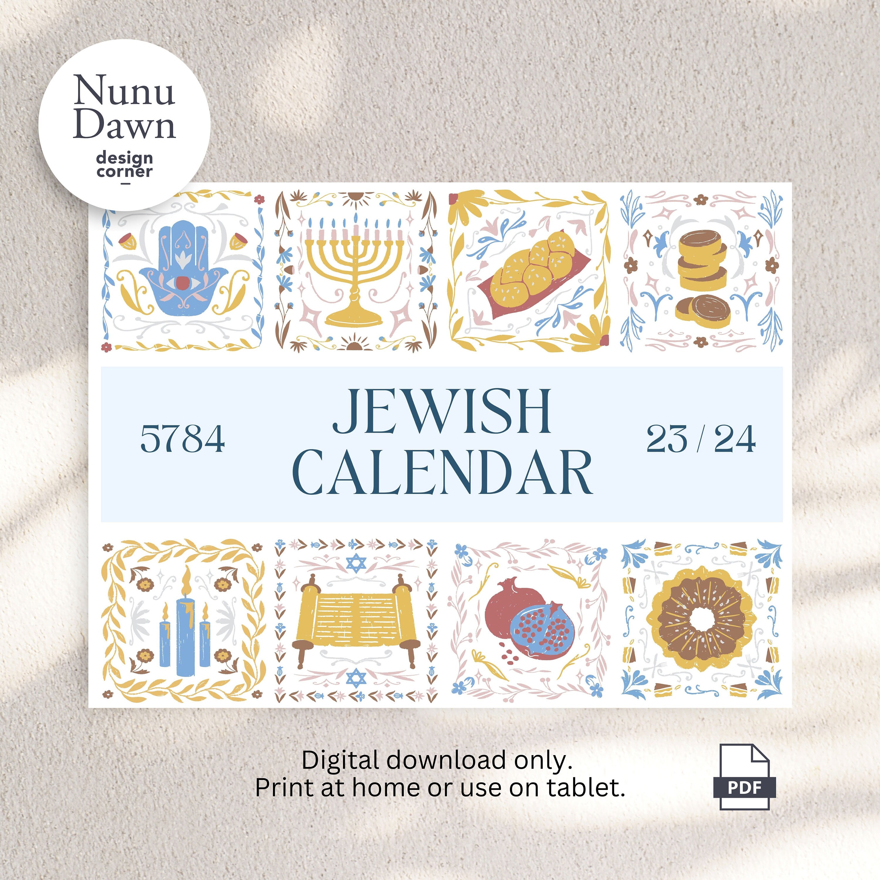 Jewish Calendar 2023 2024 Rosh Hashanah New Year 5784 Jewish Gift 16 Month  Wall Calendar Hebrew Holidays Monthly Planner Biblical Calendar - Etsy  Finland