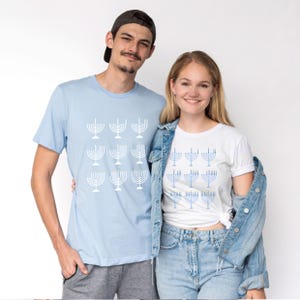 Hanukkah Shirt Menorah Shirt Happy Hannukah shirt Hanukkah tshirt Hanukkah Pajamas Sweater Chanukah Shirt Hanukkah Shirt Women חנוכה