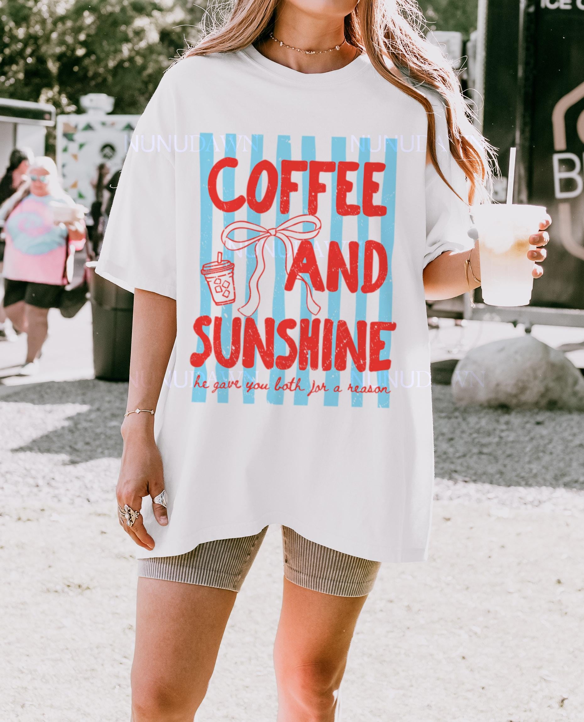Iced Coffee Sunshine Shirt Comfort Colors Tee Retro Summer Graphic Tshirt Coffee Lover Gift Trendy Women Shirt