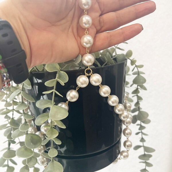 Bubble Pearl XL 35 inch beaded plant hanger - more glam than macrame - fun modern decor