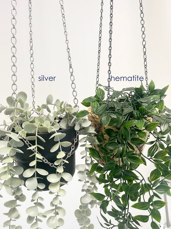 Long Plant Hanger Oval Chain 38" Length Plant Hanger - Chic and Cool Chain  - Gold, Silver or Hematite -coastal Minimalist Decor - Etsy