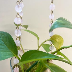 Rose Quartz plant hanger 21.5 inches( no pot/plant incl) more fun than macramé :)