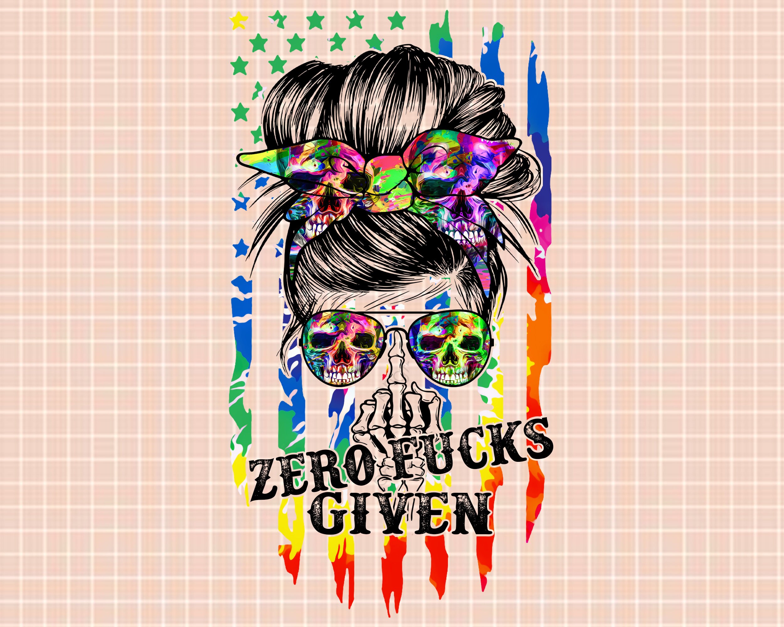 Zero Fucks Given Png, Skull mom png, Messy bun png, Mama png, America…