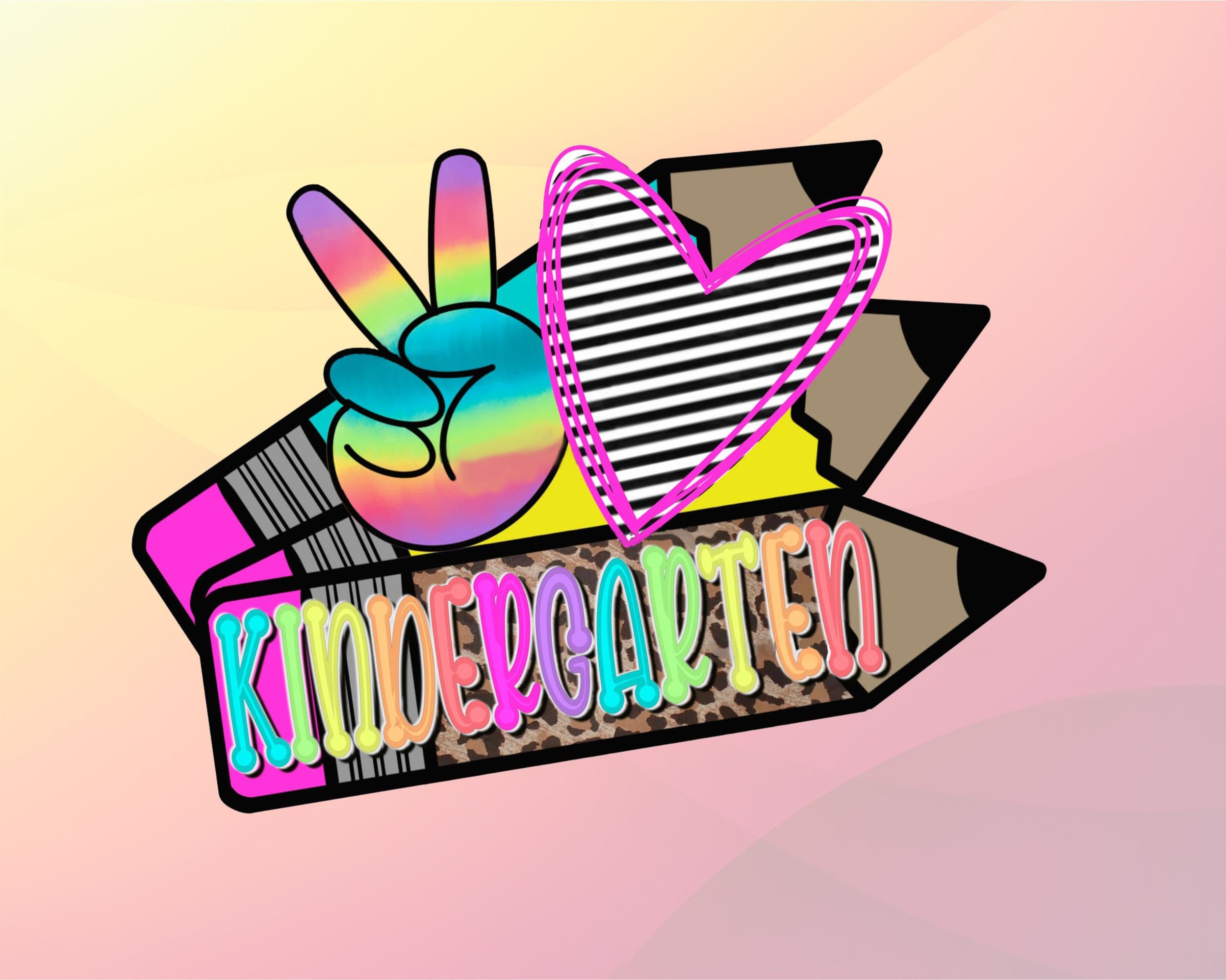 Peace Love Kindergarten, School PNG, Back to School, Kindergarten PNG