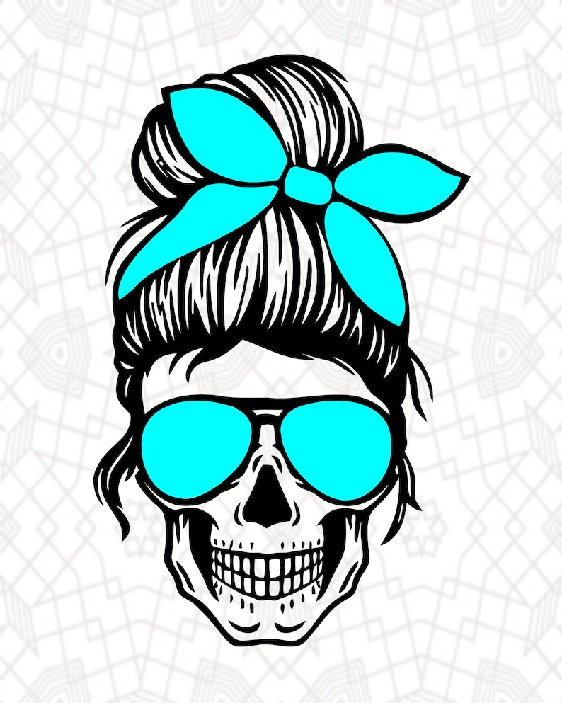 Messy Bun Skull Svg Momlife Skull Svg png eps dxf Momlife SVG Layered Mom Skull Svg