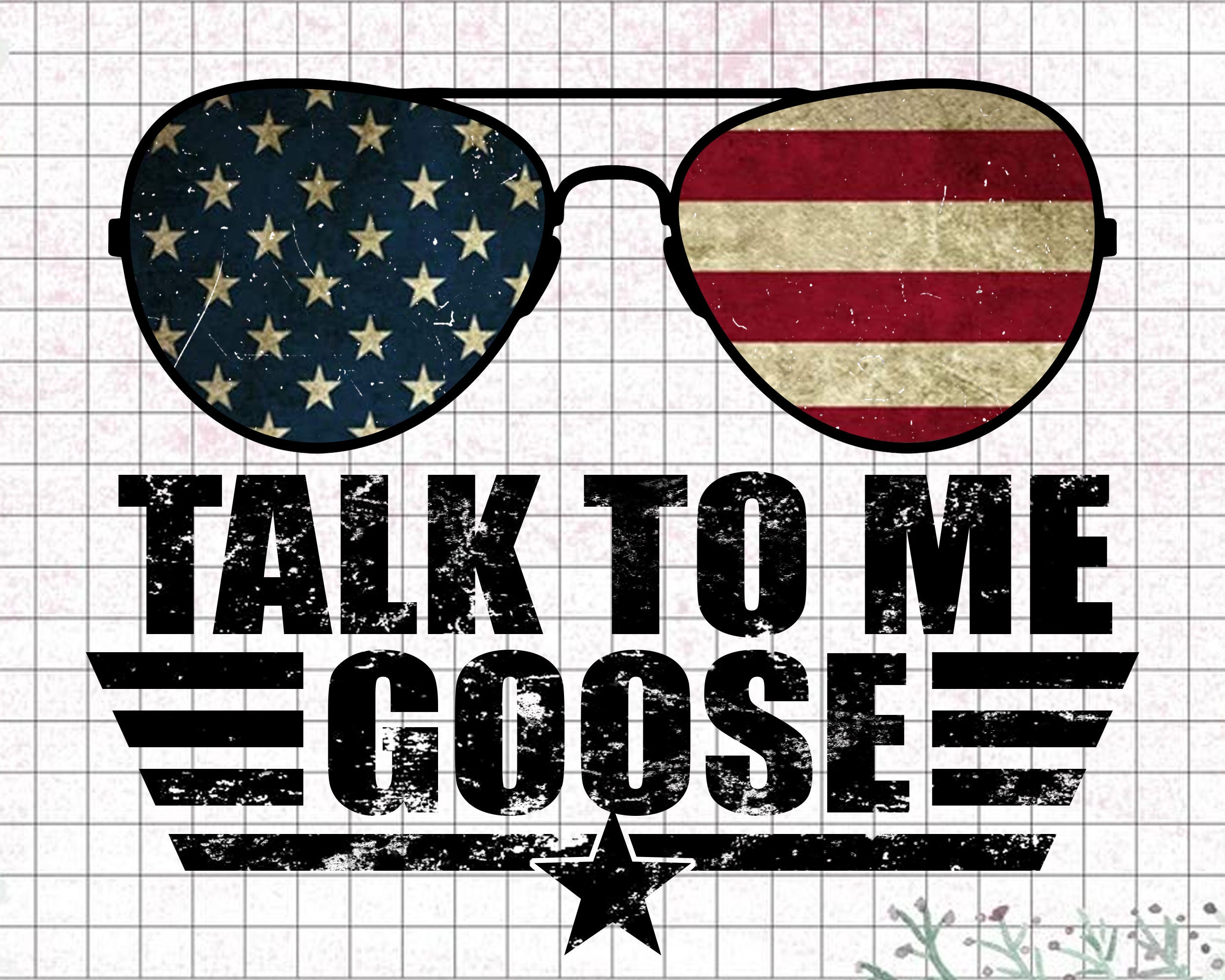 Talk to me goose, top gun aviators design for printing png