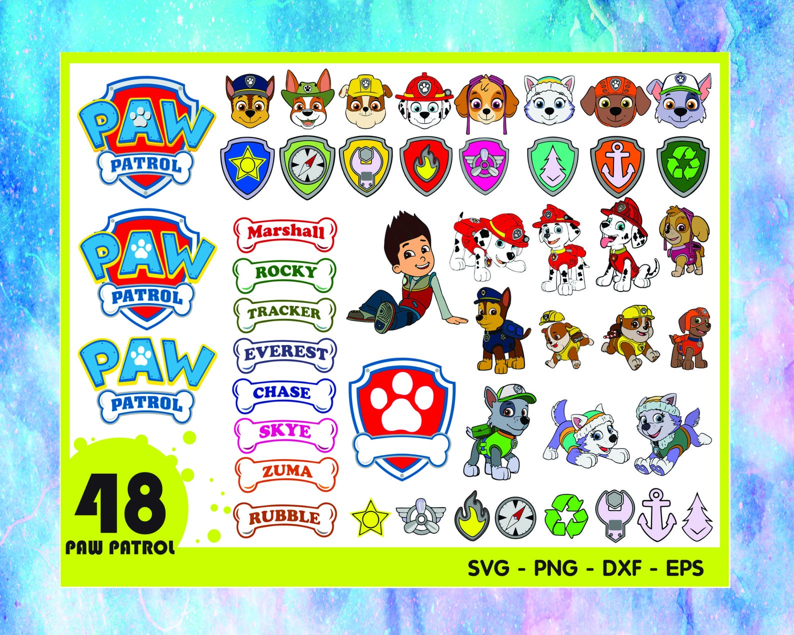 Paw patrol svg png eps Paw patrol logo emblem Paw patrol | Etsy