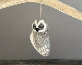 Owl Ornament, Needle Felted Ornament