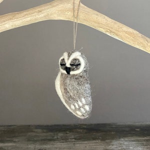 Owl Ornament, Needle Felted Ornament