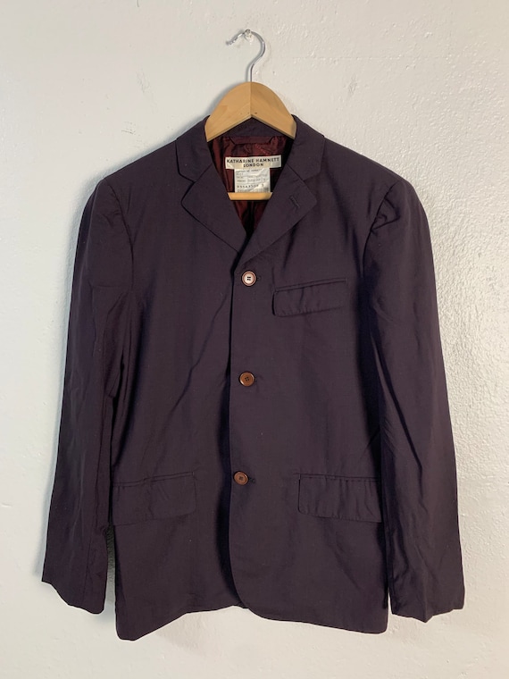 ジャケット・アウター KATHARINE HAMNETT Velvet long coat Katherine Hamnett London Velvet Blazer Jacket - Etsy