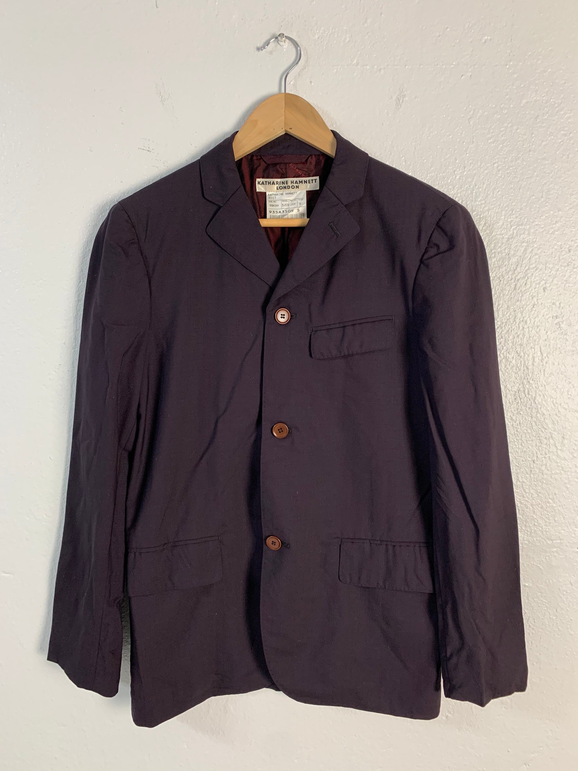Katharine Hamnett London Jacket Wide Peaked Lapel Velour
