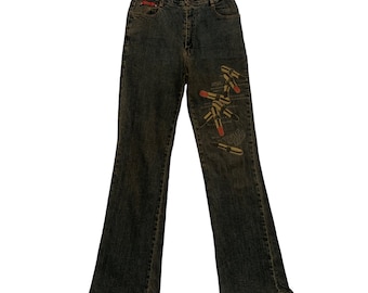 Japanese Brand HSL Jeans Lipatick Printed