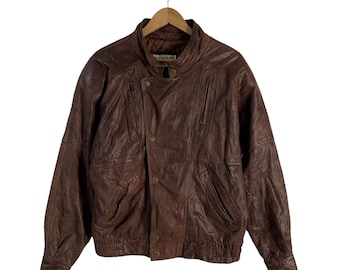 ジャケット・アウター Valentino leather bomber Valentino Men's Leather Jacket Black L Vintage Bomber Rare