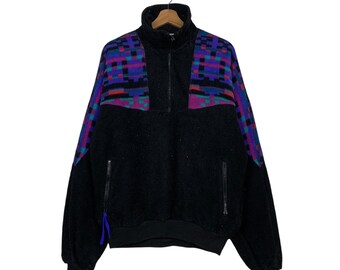 Vintage 80s Columbia Quarter Zip Fleece Sweater