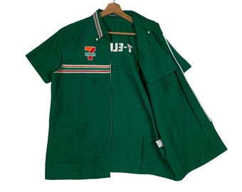 イングランド代表 vintage print uniform Vintage 7 Eleven Japan Uniform Zipper Shirt - Etsy