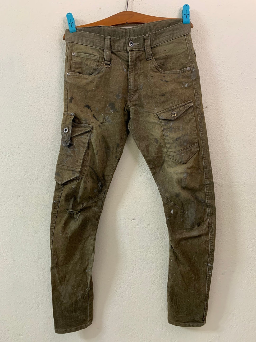 12 Frontier Paint Splatter Cargo Pant Etsy