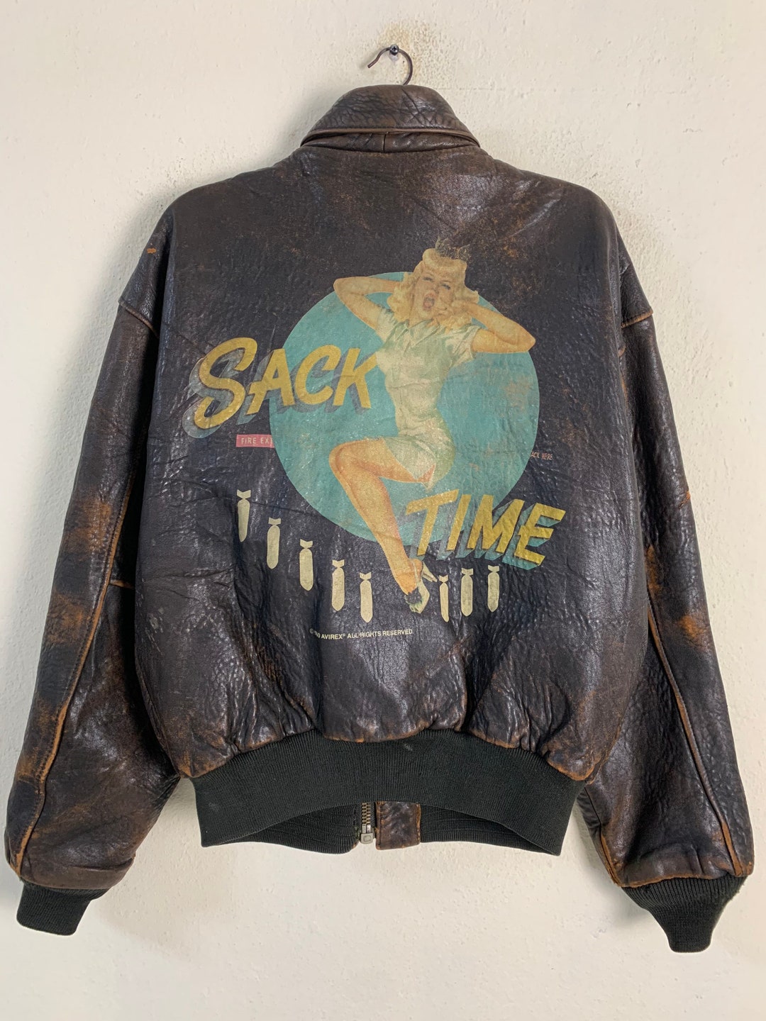 Vintage Avirex Sack Time Copyright 1990 Type A2 Leather Jacket - Etsy
