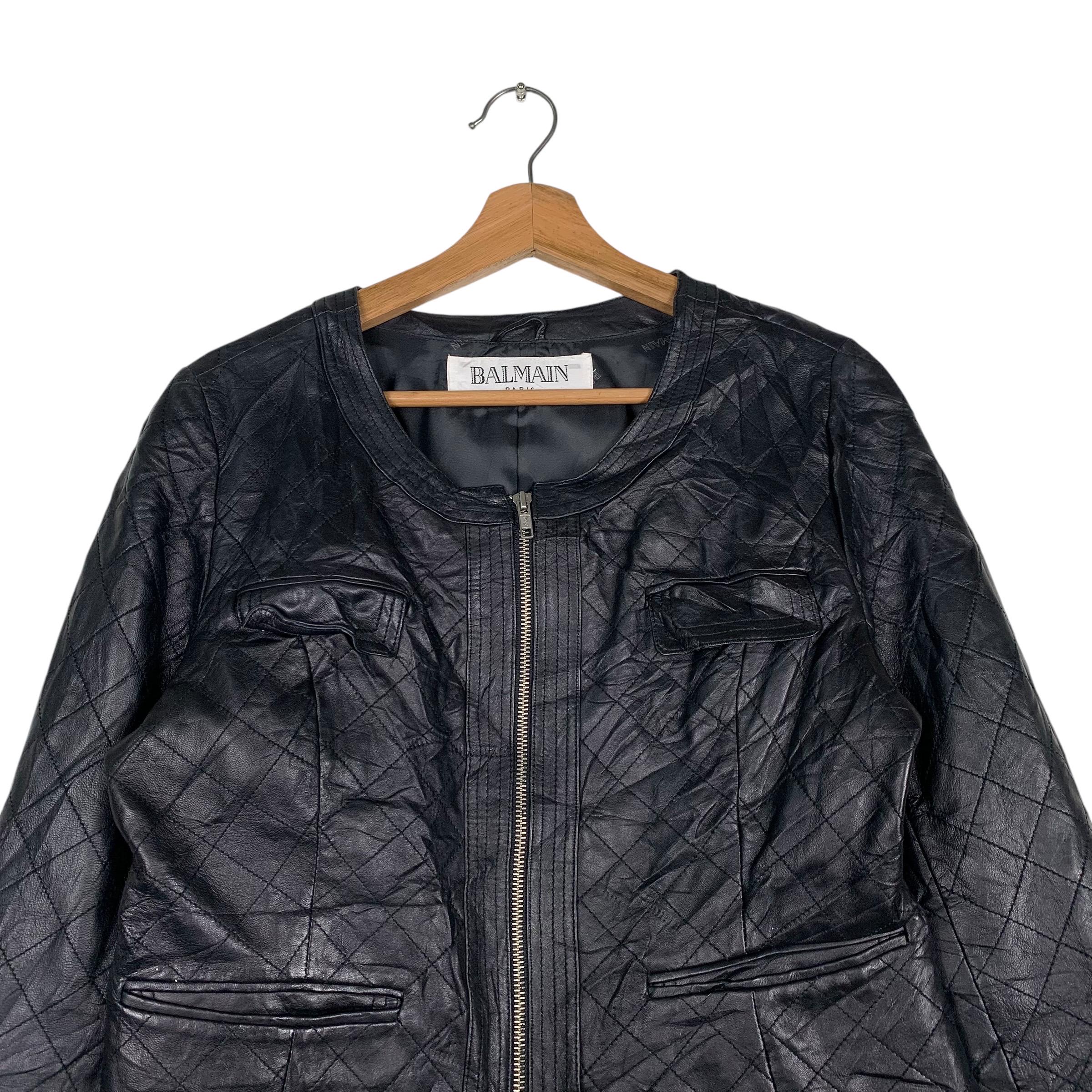 Vintage 80s Balmain Paris Leather Jacket - Etsy