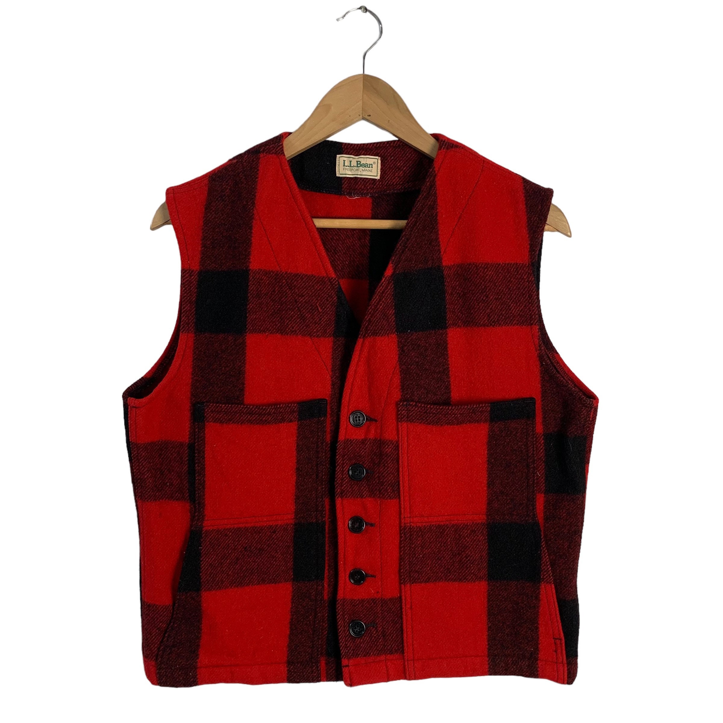 Ll bean plaid vest Clearance