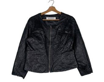 Vintage 80s Balmain Paris Leather Jacket