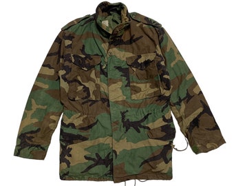 Vintage 80er Jahre Camouflage Militär Armee Parka