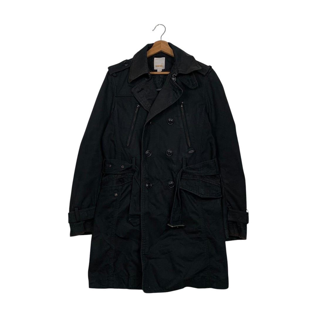 DIESEL ブラック ダブルブレストコート M ディーゼル ダブルブレスト ブラックコート - Etsy 日本