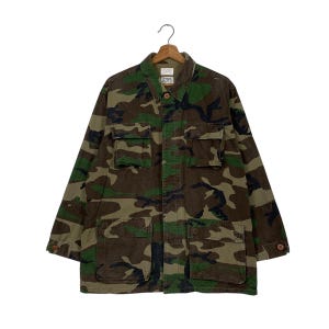 Vintage Top Rip Stop Poplin Military Camouflage Jacket
