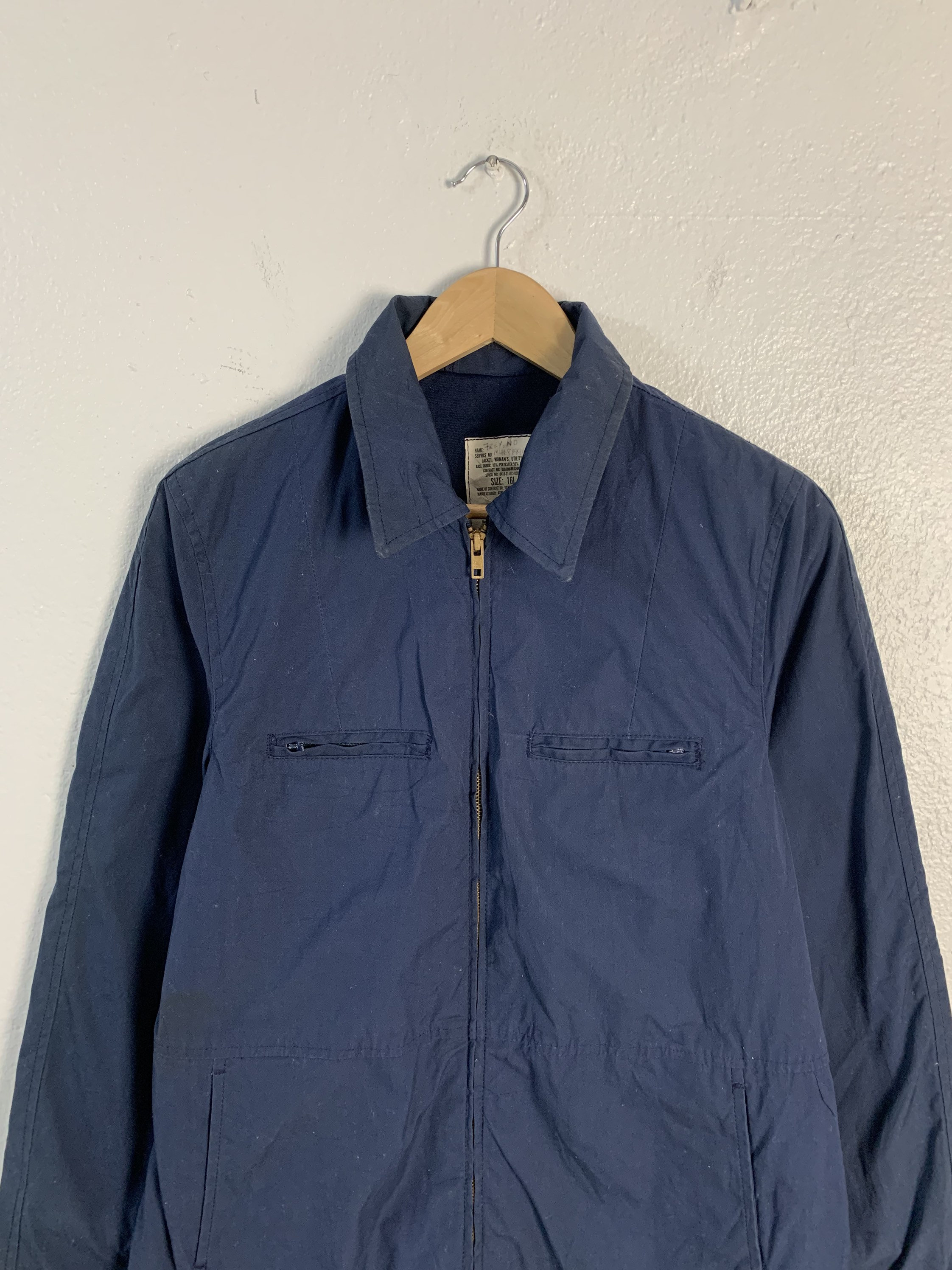 Veste Militaire Vintage Femme Vert Marine - Taille Petite S - Occasion Très Bon état
