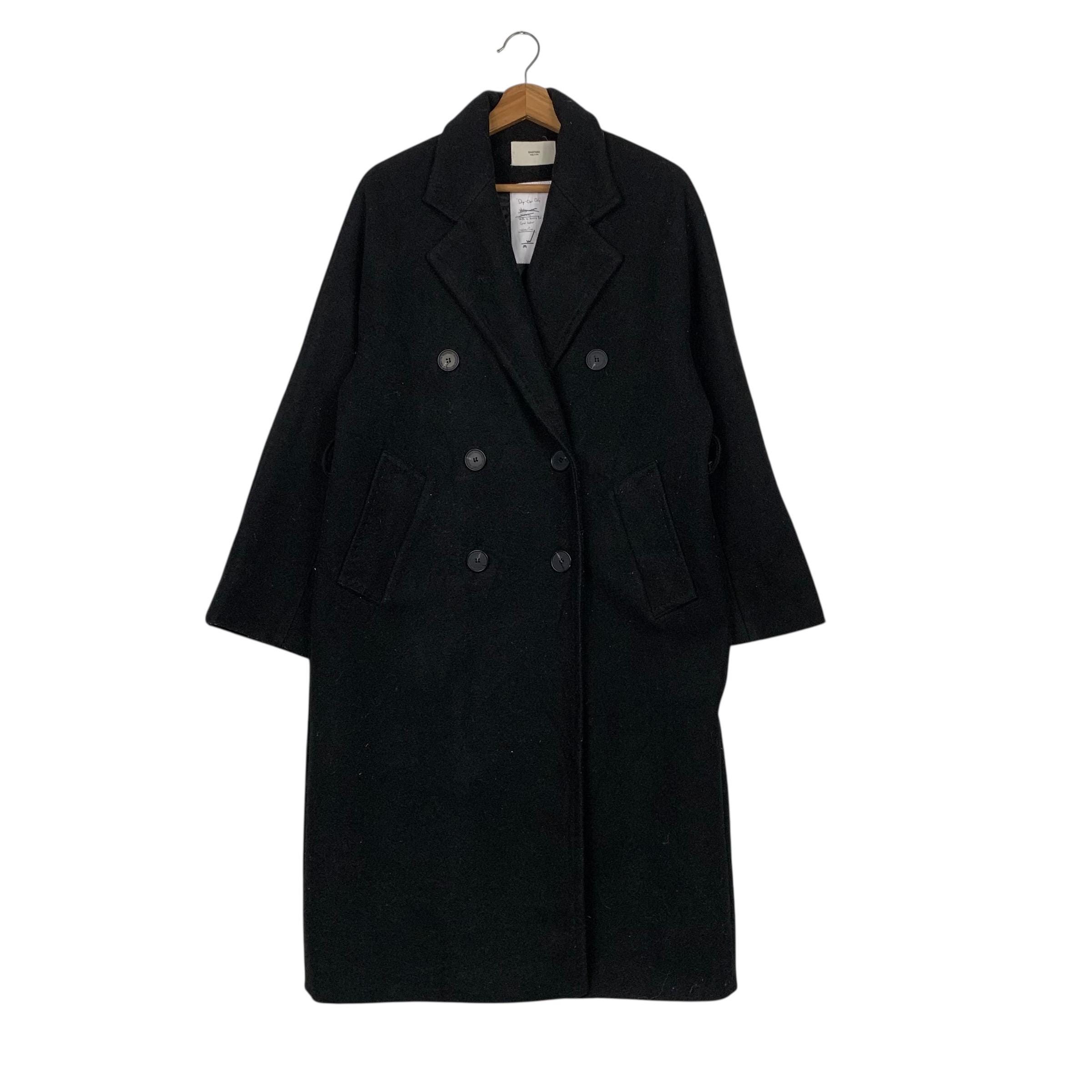Japanese Brand Ohotoro Double Breasted Black Coat - Etsy Israel