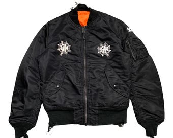 70s〜80s ALPHA MA-1 flight jacket black Alpha MA1 Flight Jacket- Black- This Classic never goes out