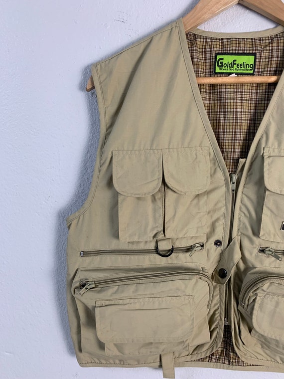 Cabela's Men's Multi Pocket Fly Fishing Vest, Size L, Light Khaki Green,  Made in Hong Kong vintage 1980's new never used mint condition!