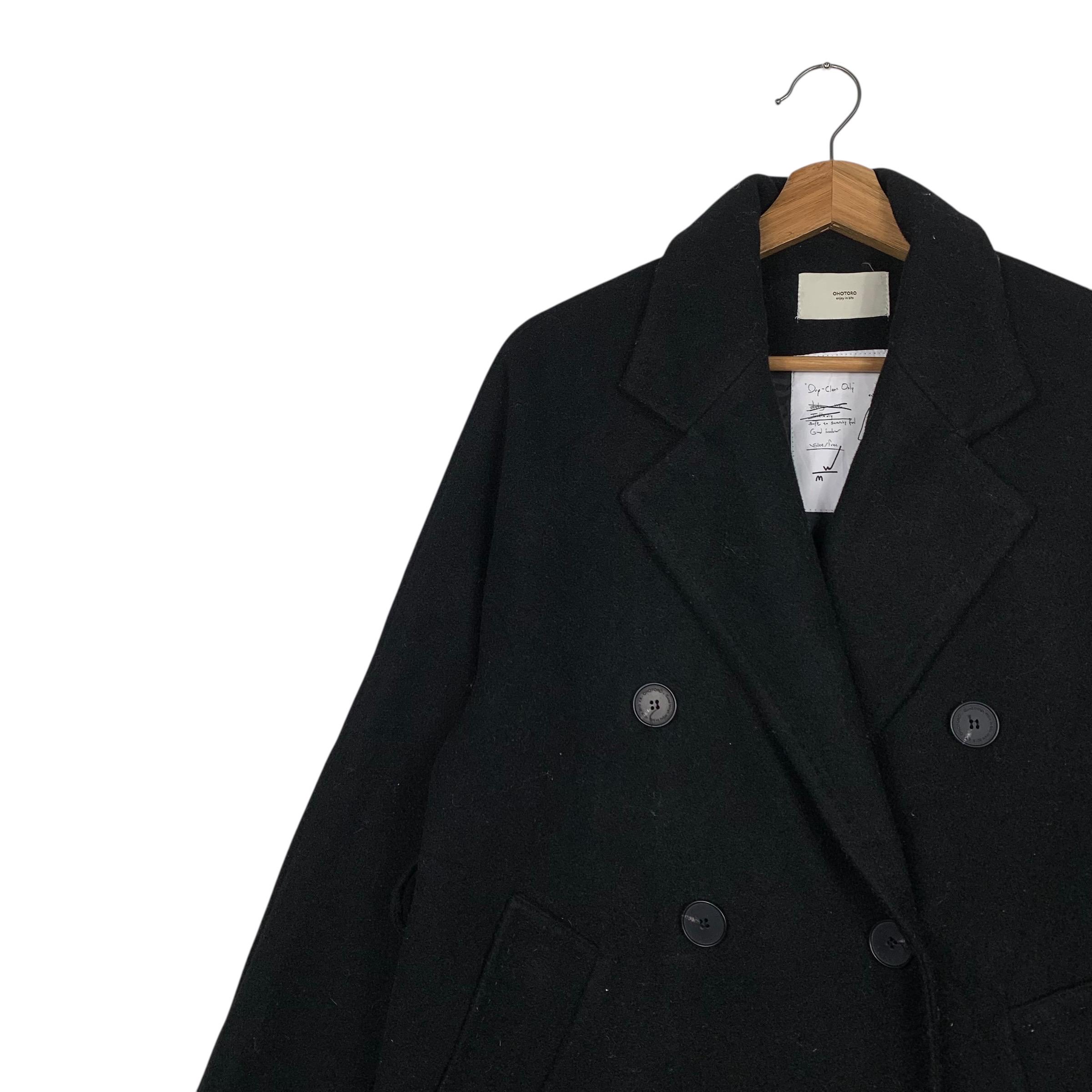 Japanese Brand Ohotoro Double Breasted Black Coat - Etsy Israel