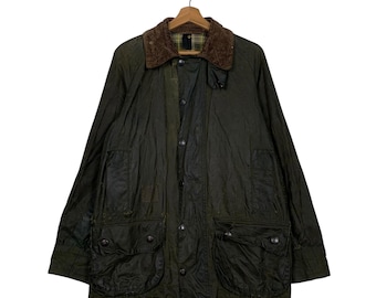 Vintage Barbour Beaufort Blue Wax Jacket | Size C42/112cm L - Www