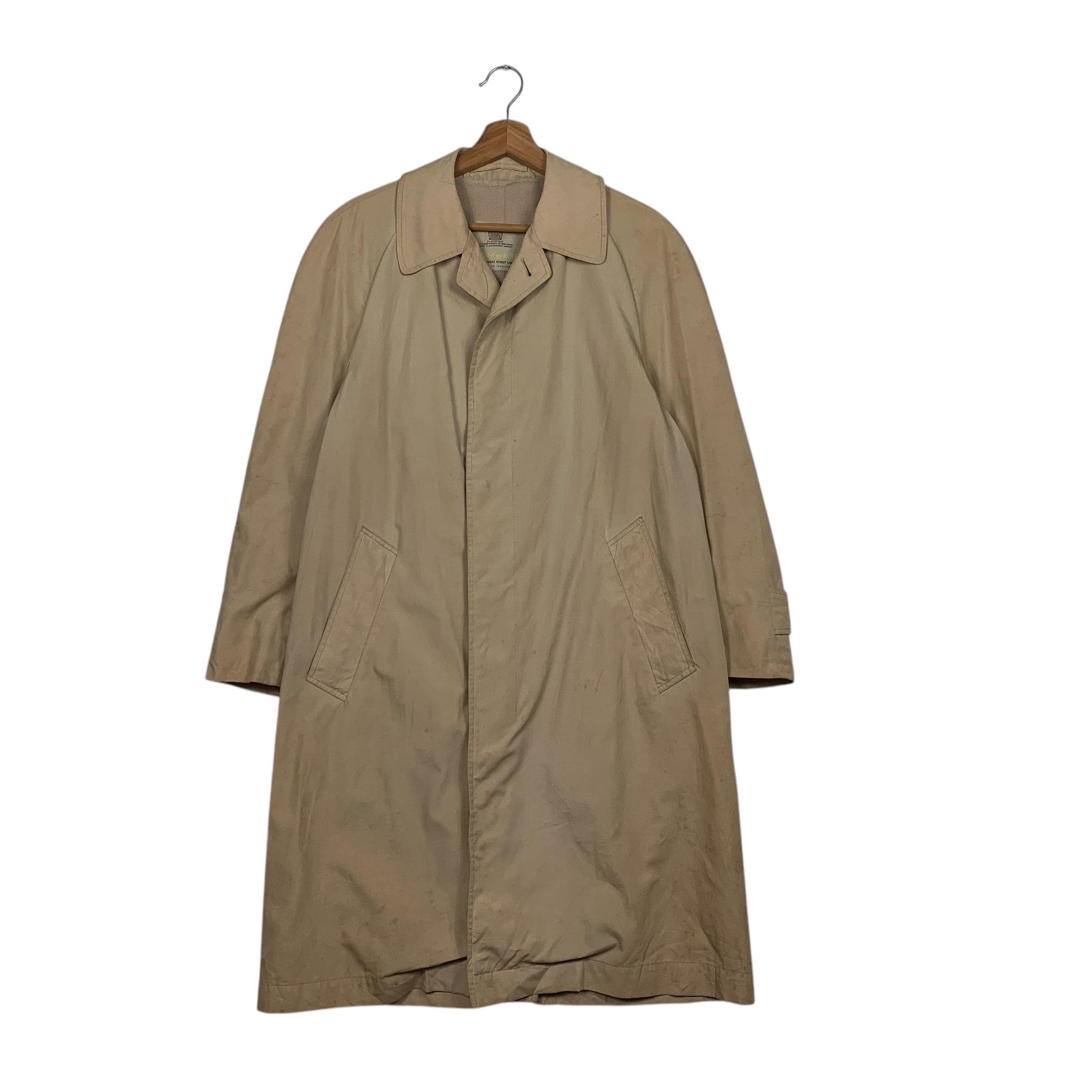 ジャケット・アウター 80s Aquascutum Hyper Long Trench Coat Vintage 80s Aquascutum Raincoat Reversible Coat Mens Size M