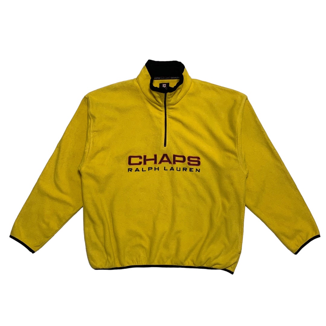 Ralph Lauren CHAPS Half-Zip Sweatshirt (Men's Size XL) cotton navy blue type Vintage Second Hand