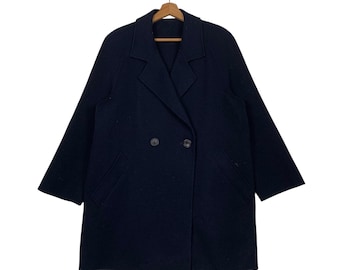 アクアスキュータム ヴィンテージコート ピュアウール ネイビーブルー