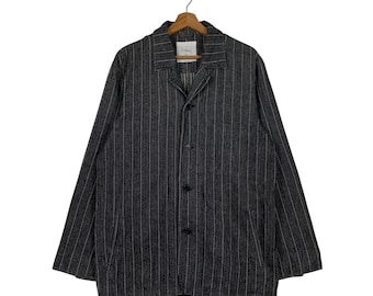 Vintage Big Mac Hickory Striped Zipper Zip Work Shirt 70s