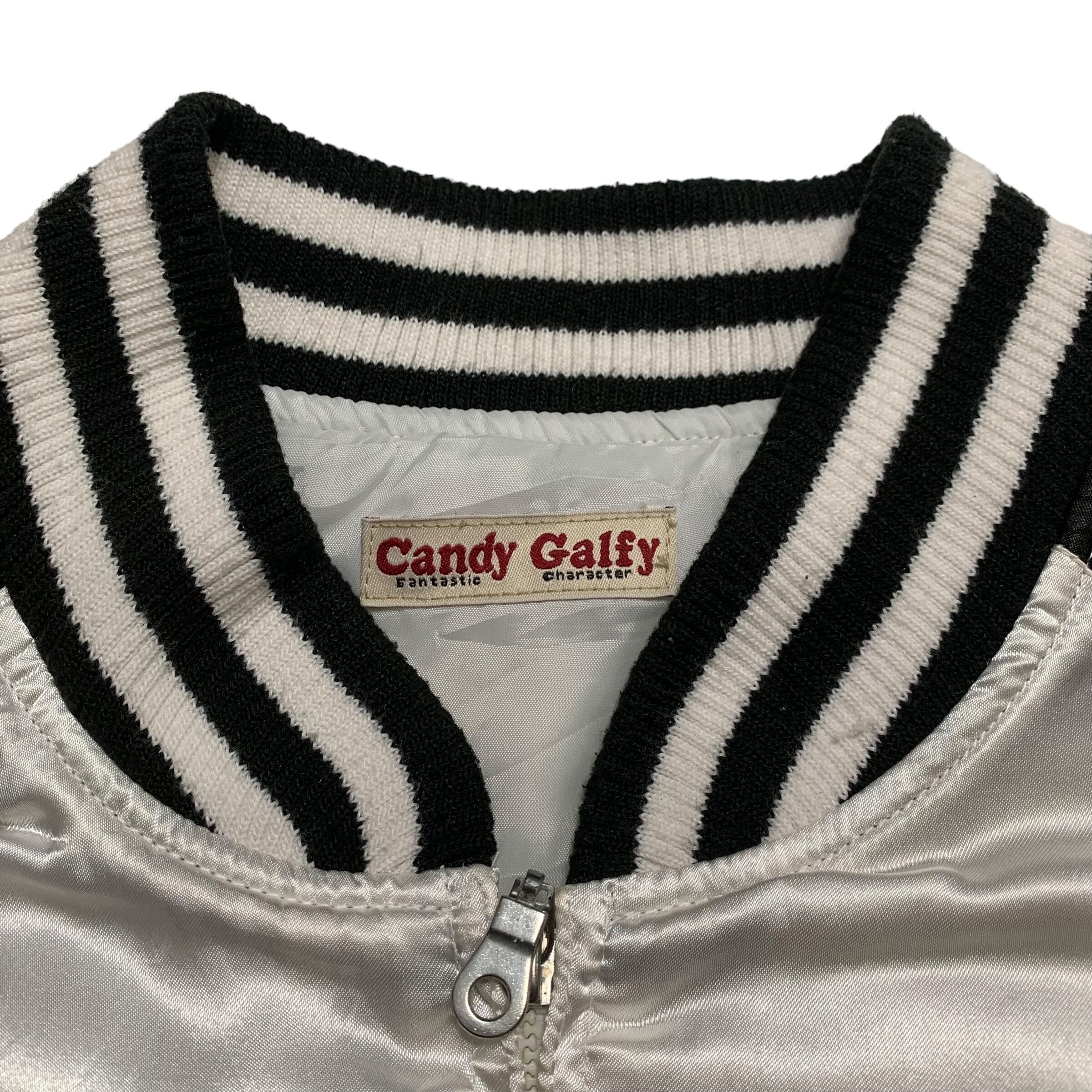 レディース candy galfy zip up rhinestone dog design