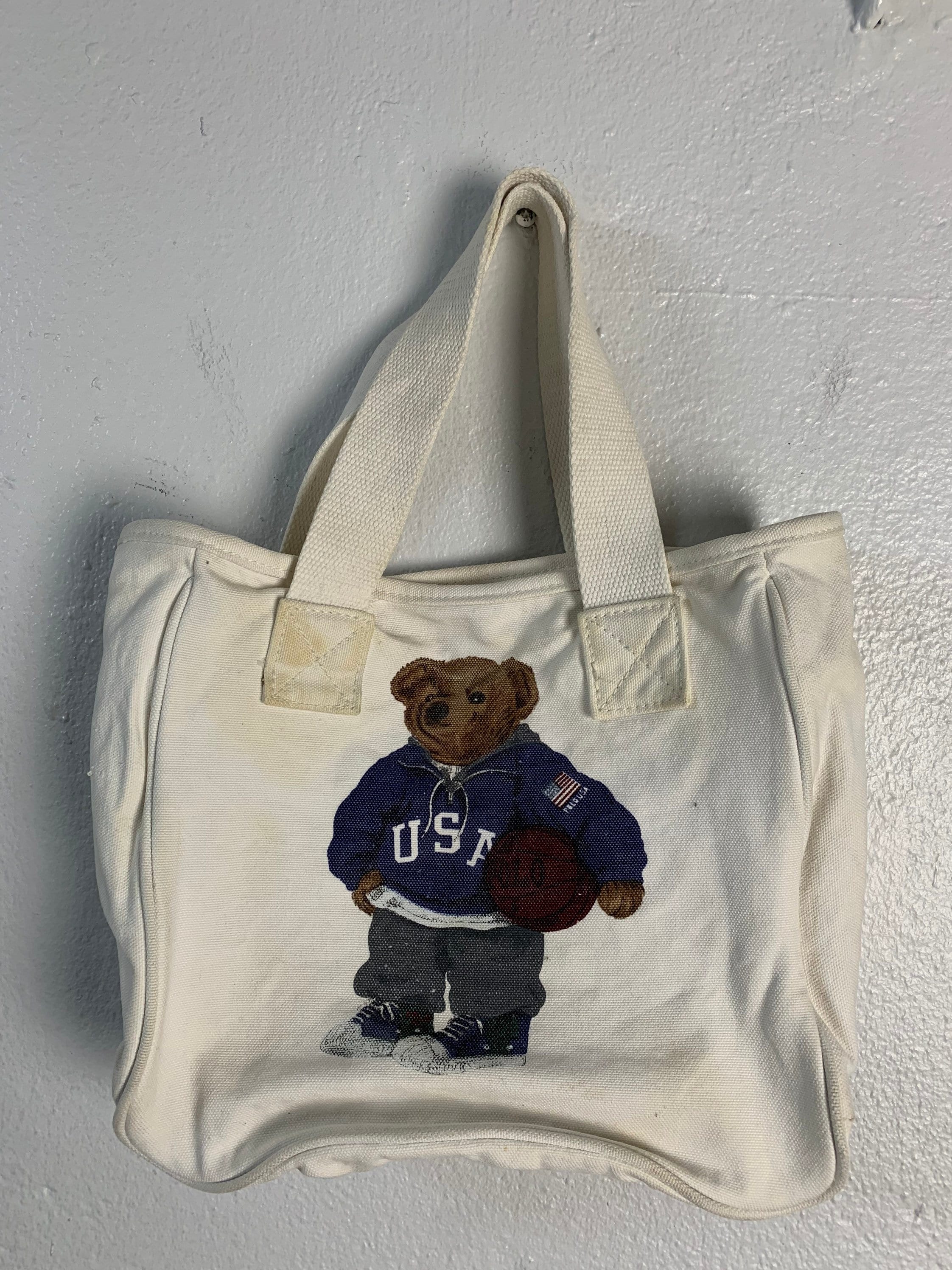 Polo Bear by Ralph Lauren Tote Bag RL Navy Shoppers Tote Market Tote Bag  for Men