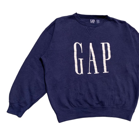 トップス Vintage GAP 90s Sweatshirt Navy Vintage Gap Big Logo Sweatshirt - Etsy