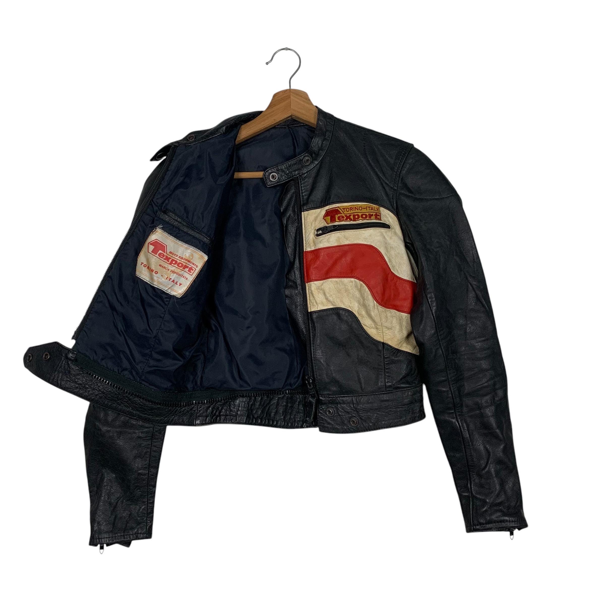 Italian Texport Motorcycle Riding Leather Jacket - Etsy