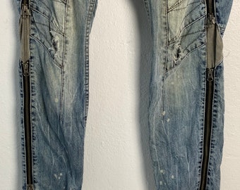 PPFM Punk Style Denim Jeans - Etsy