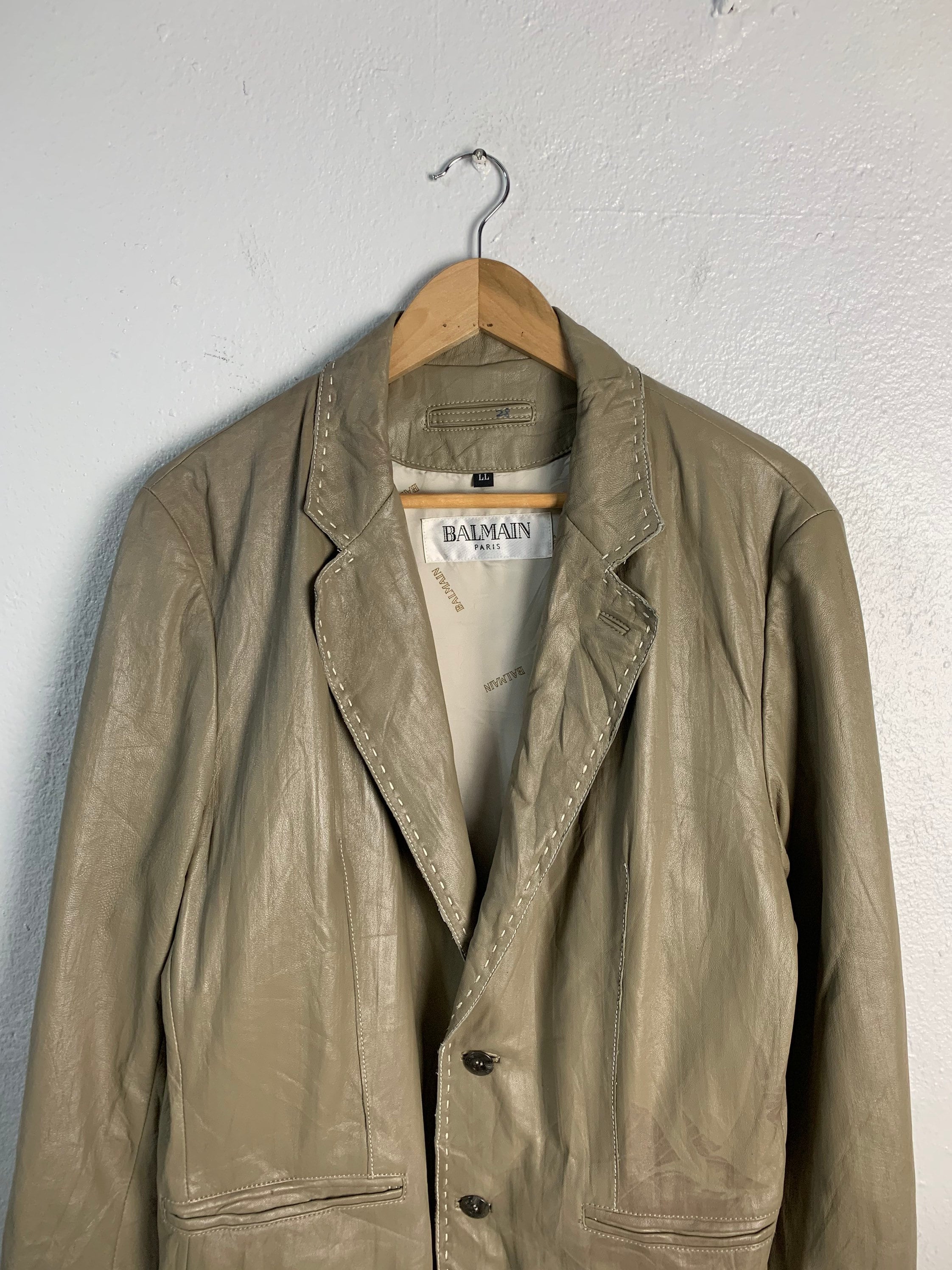 Balmain style deals leather jacket