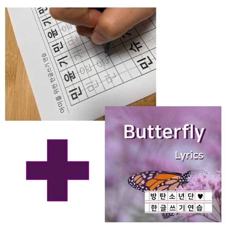 Practice Hangul BTS 'butterfly' Lyrics 20 Etsy