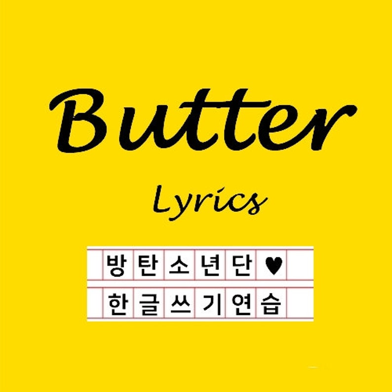 Practice Hangul With BTS 'butter' Lyrics Etsy Canada