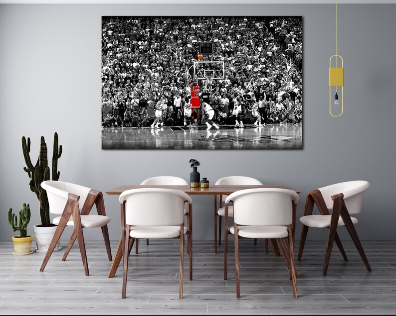 Michael Jordan Last Shot Canvas Wall Art Ready To Hang Etsy