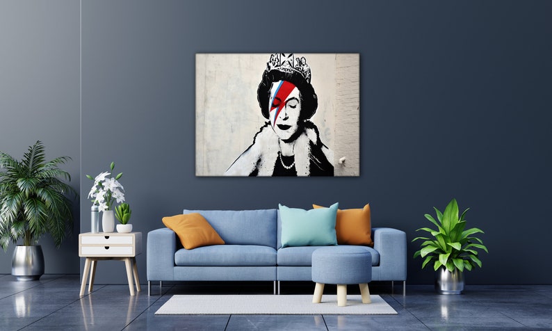Banksy the Queen Ziggy Stardust Banksy Style Decorative - Etsy
