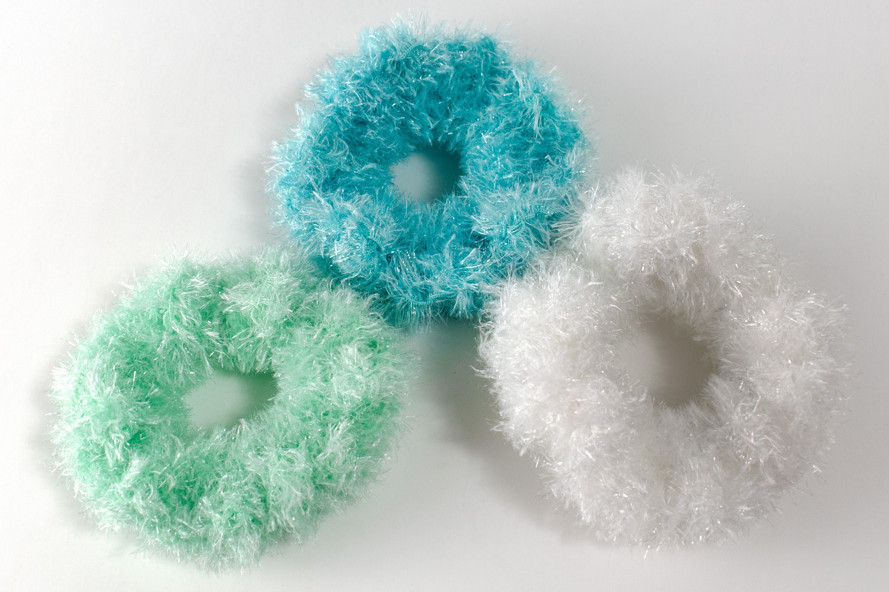 Luxurious Blue Fur Hair Scrunchie Millie & Boo Luxury Mulberry Silk Scrunchies Set of 3  main image 3