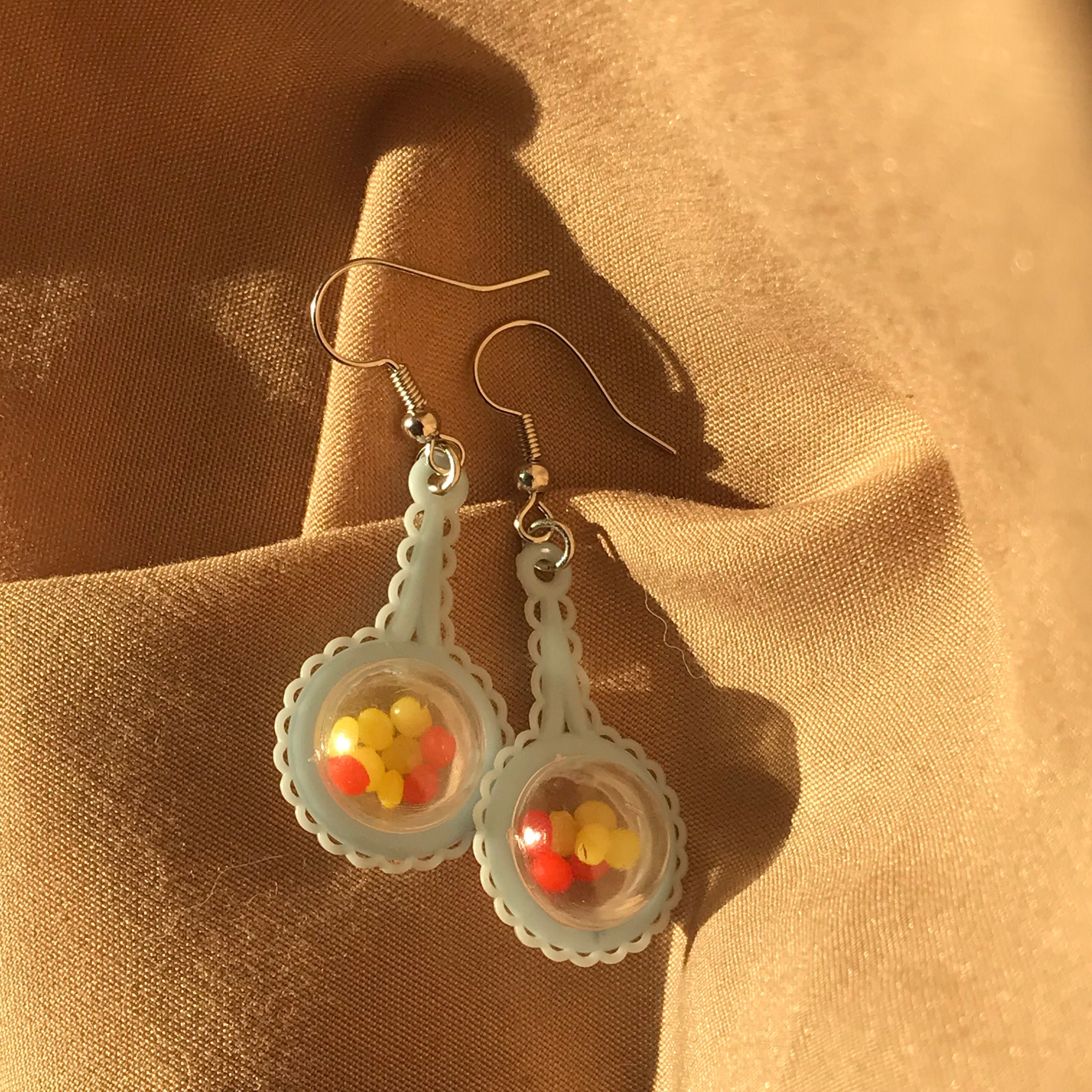 Mini baby shakers // Baby shower earrings Etsy